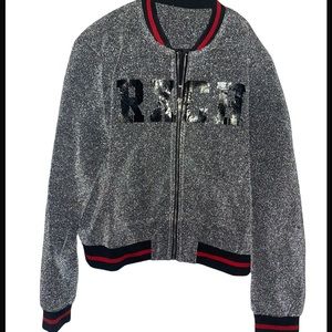 Silver glitter jacket